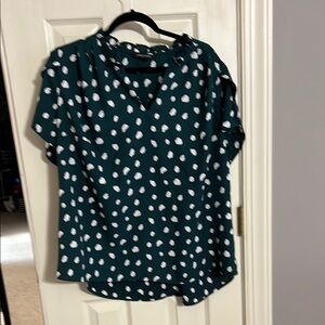 Dark green  Polka Dot Women's Top